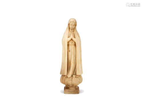 19th/20th century An unusual marble sculpture of the Virgin Mary