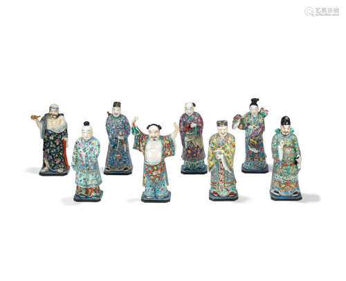 Late Qing/Republic Period A famille rose figural set of the Eight Daoist Immortals