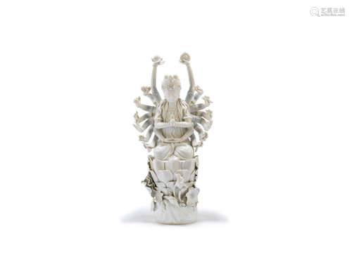 19th century A blanc-de-chine figure of Doumu