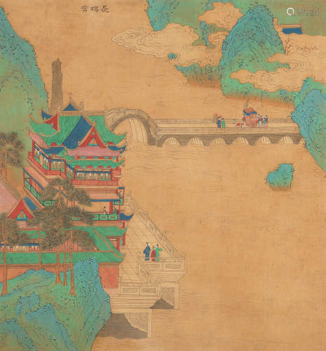 In the style of Qiu Ying, Qing Dynasty A set of four 'palace' paintings