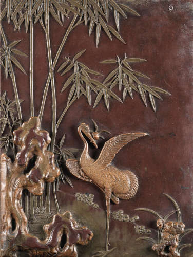Qing Dynasty A carved Duan stone table screen