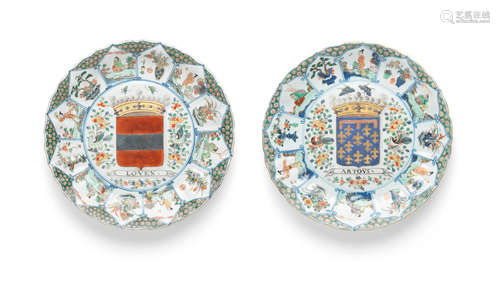 Kangxi Two famille verte 'provinces' dishes