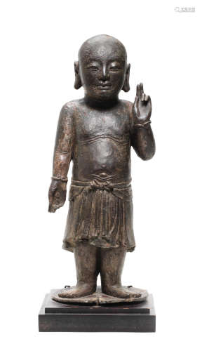 Ming Dynasty A bronze figure of the infant Buddha