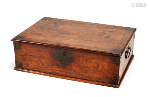 18th century  A large huanghuali document box and cover
