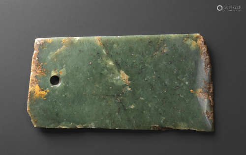 Neolithic period A rare archaic ritual jade axe-blade, Ge