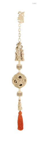 19th century A Canton ivory puzzle ball