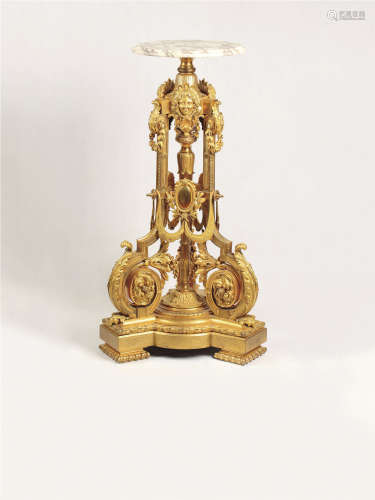 约1870年 19世纪中期法国摄政时期风格的鎏金大铜座
