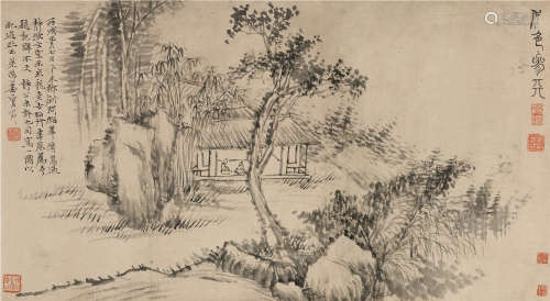 姜实节（1647～1709） 1706年作 晴窗夜读 镜片 水墨纸本