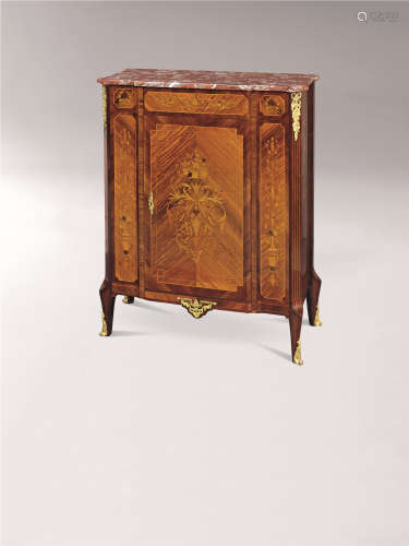 约1880年 精美的法国镶嵌工艺边柜