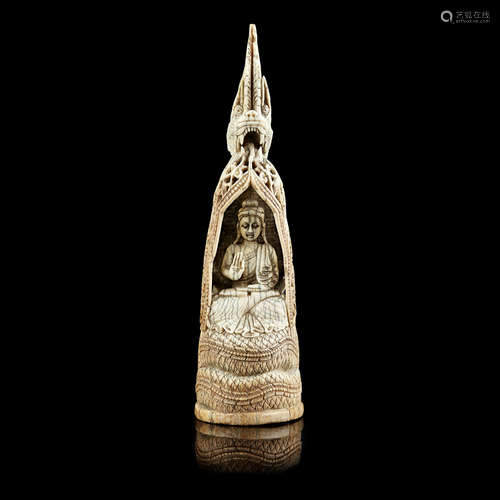 Y CARVED IVORY SHRINE