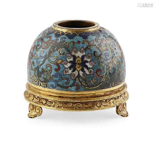 SMALL CLOISONNÉ ENAMEL BRUSH POT