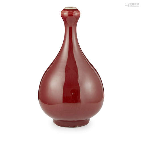 SANG-DE-BOEUF GLAZED GARLIC-MOUTH VASE