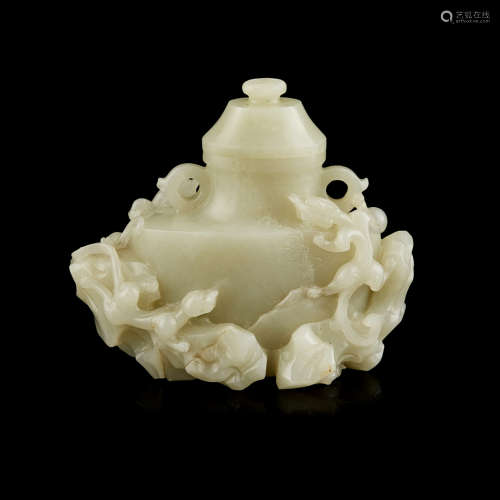 CELADON JADE VASE AND COVER