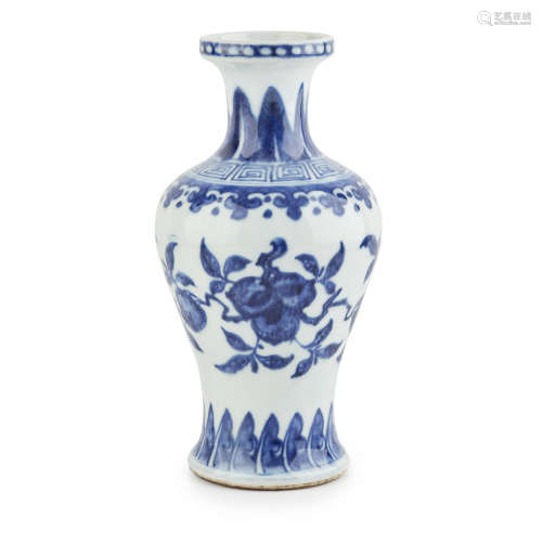 BLUE AND WHITE 'PEACHES' VASE