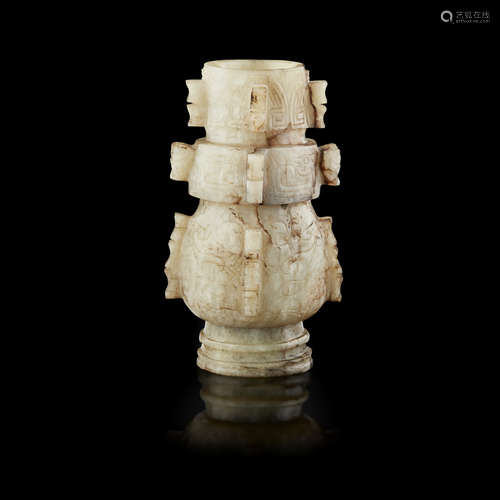 GREY JADE ARCHAISTIC VASE