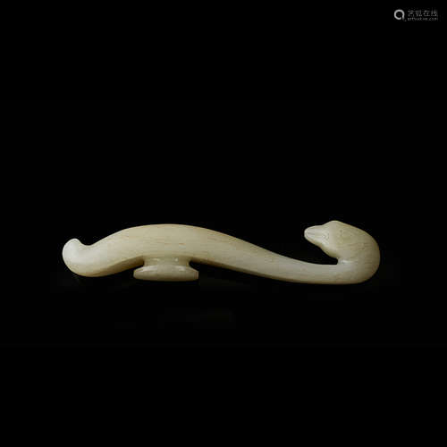 WHITE JADE 'GOOSE' BELT HOOK