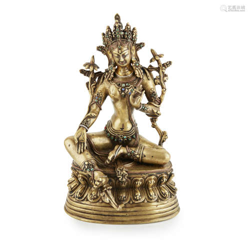 SINO-TIBETAN BRONZE FIGURE OF A TARA