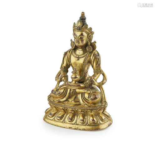 SMALL GILT-BRONZE FIGURE OF AMITAYUS