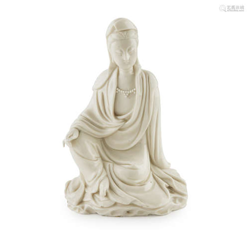 BLANC-DE-CHINE SEATED FIGURE OF GUANYIN