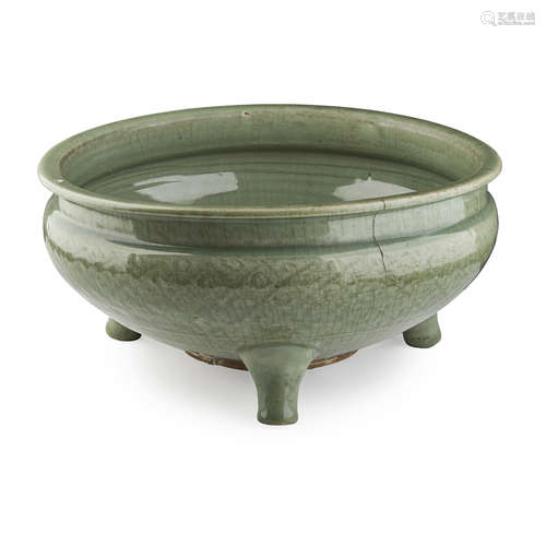 CELADON GLAZED TRIPOD CENSER