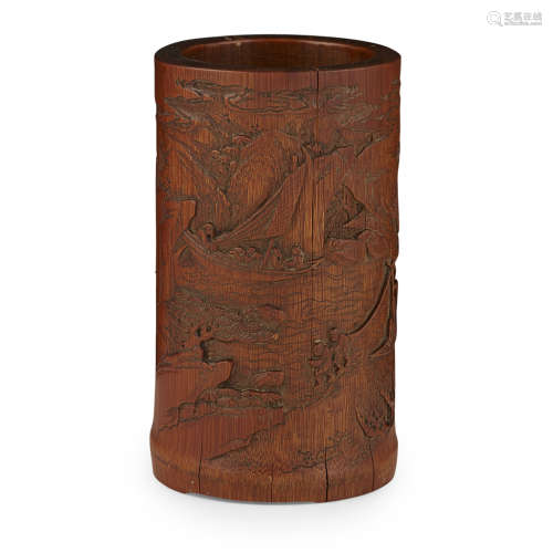 CARVED BAMBOO BRUSHPOT