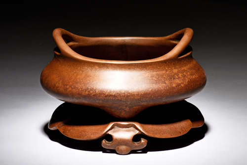 BRONZE CAST TRIPOD CENSER WITH STAND