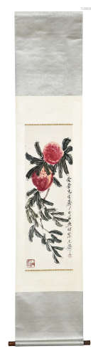 QI BAISHI: INK AND COLOR ON PAPER PAINTING 'PEACHES'