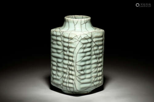 CELADON GLAZED RECTANGULAR VASE