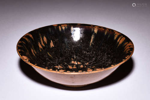 JIZHOU WARE BLACK GLAZED CONICAL BOWL