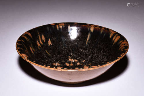 JIZHOU WARE BLACK GLAZED CONICAL BOWL