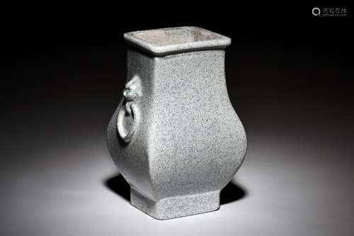 GREY GLAZED RECTANGULAR VASE