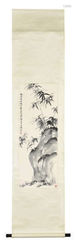 WU HUFAN: INK ON PAPER PAINTING 'BAMBOO'