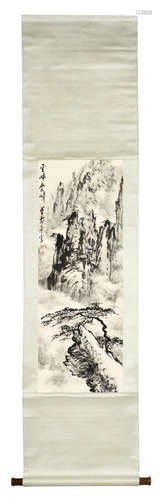 DONG SHOUPING: INK ON PAPER PAINTING 'MOUNTAIN SCENERY'