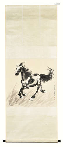 XU BEIHONG: INK ON PAPER PAINTING 'HORSE'