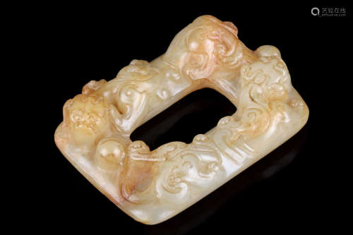 JADE CARVED 'CHILONG' ORNAMENT