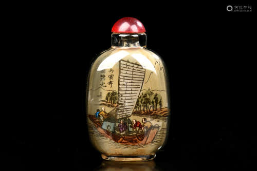 ZHOU LEYUAN INSIDE PAINTED SNUFF BOTTLE