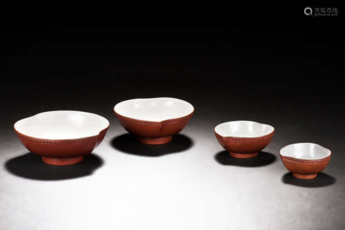 SET OF FOUR YIXING ZISHA BOWLS