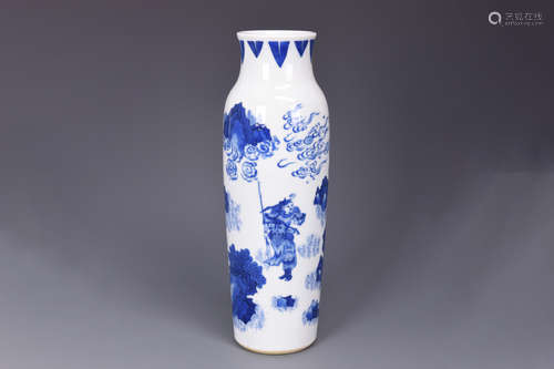 BLUE AND WHITE 'WARRIOR' VASE