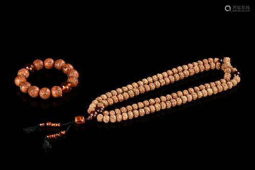 RUDRAKSHA BEAD BRACELET AND NECKLACE