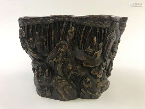 Chinese Wood Carved Brushpot