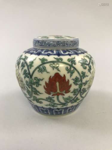 Tian Mark, Chinese Famille Rose Jar