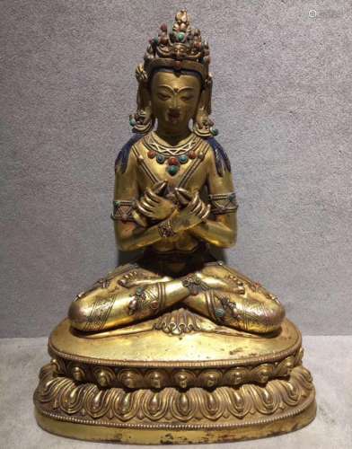 A Ming Gilt Bronze Buddha
