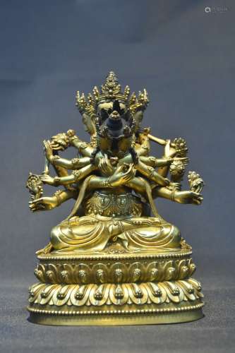 A Gilt Bronze Akshobhyavajra