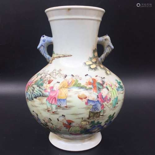 Qianlong Mark, A Famille Rose Vase