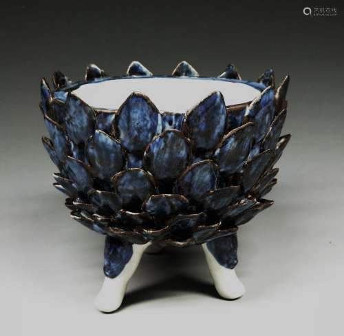 A Blue And White Lotus Censer