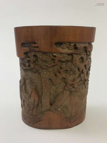 A Bamboo Carved Brushpot