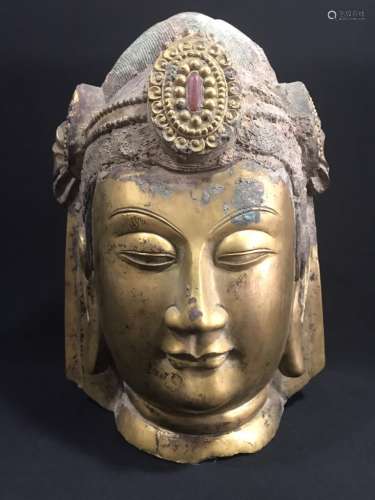 A Gile Bronze Buddha Head