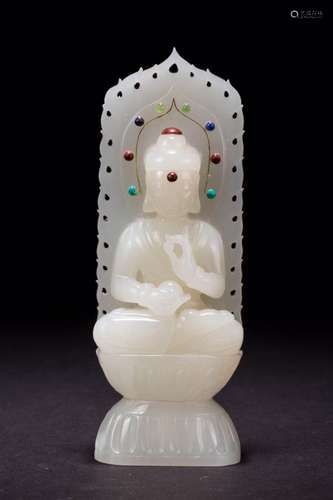 A Small White Jade Guanyin Statue