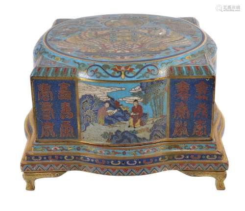 A Chinese Cloisonné box and cover, Qing Dynasty, 19th century