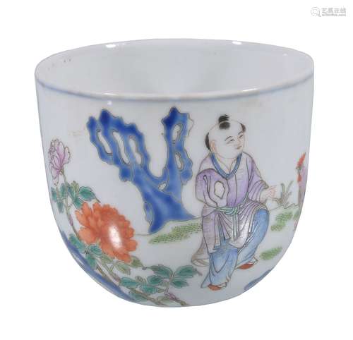 A Chinese Famille Rose ‘chicken’ cup, probably late Qing period